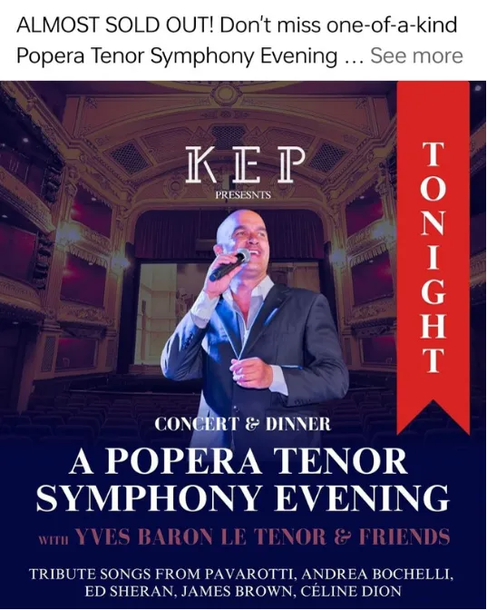 Popera Tenor live concert flyer