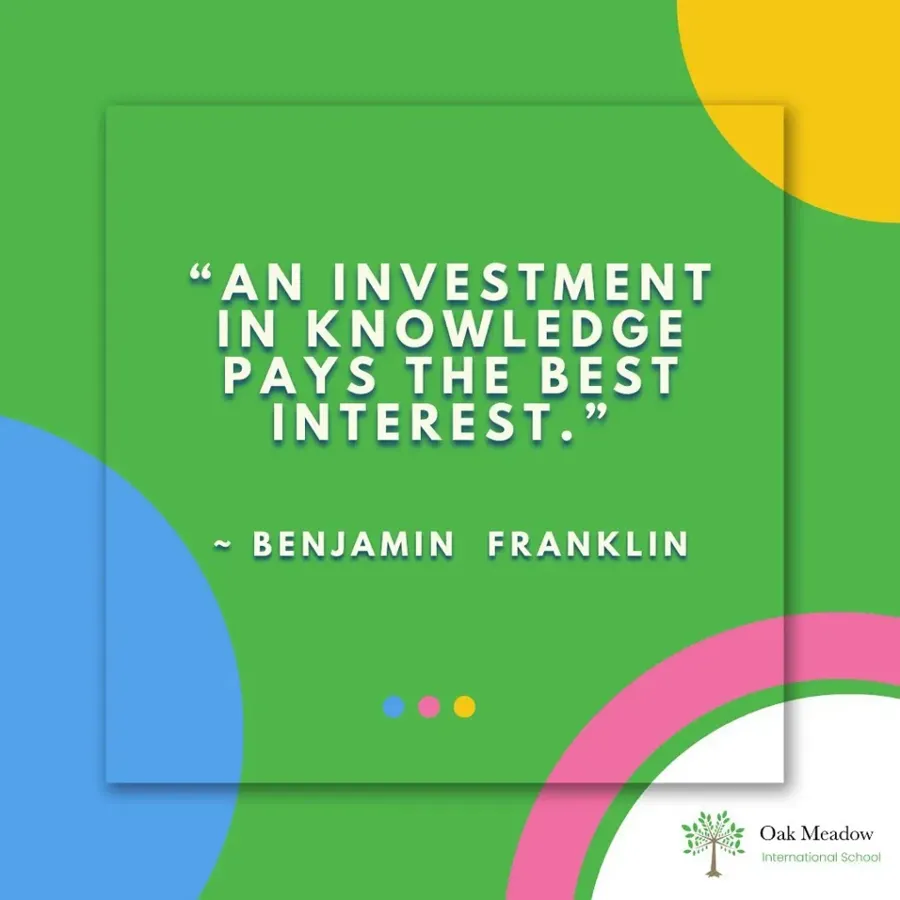 Benjamin Franklin 'investment in knowledge' quote graphic